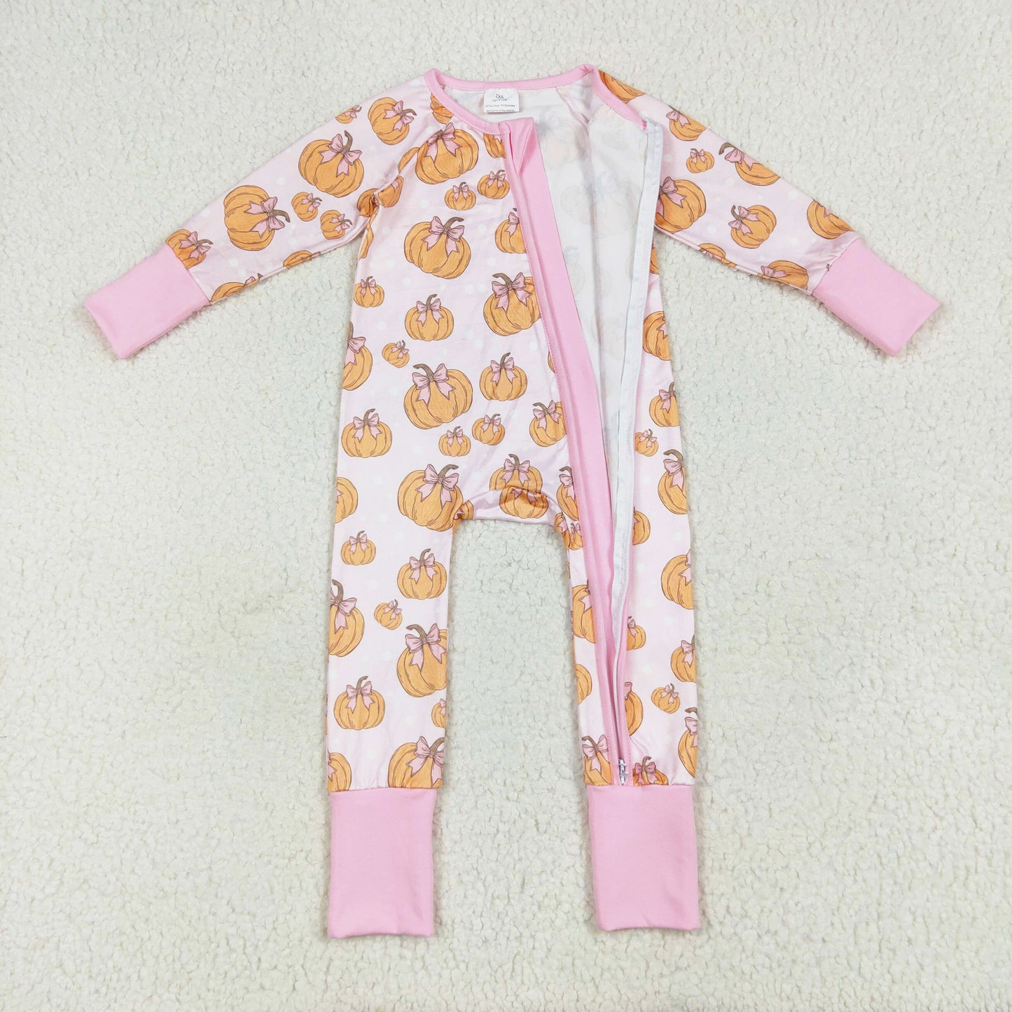 pumpkin print zip sleeper pajama