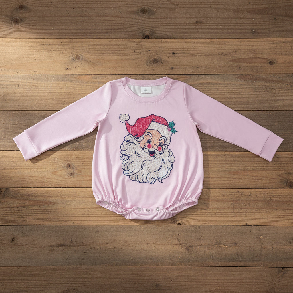 Christmas santa print girls bubble