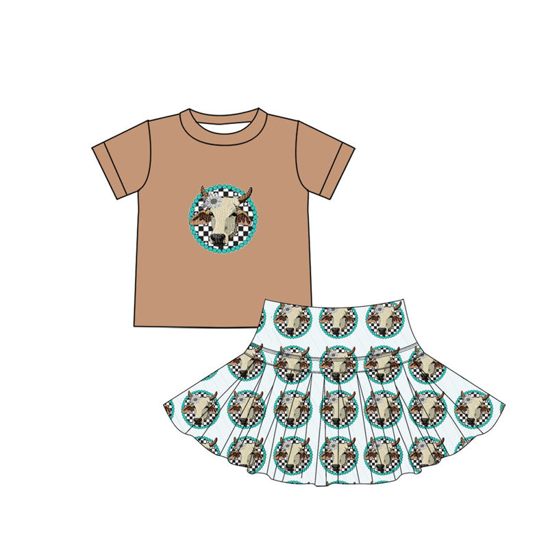 TAT 5-6 weeks MOQ 3 cow skirt set