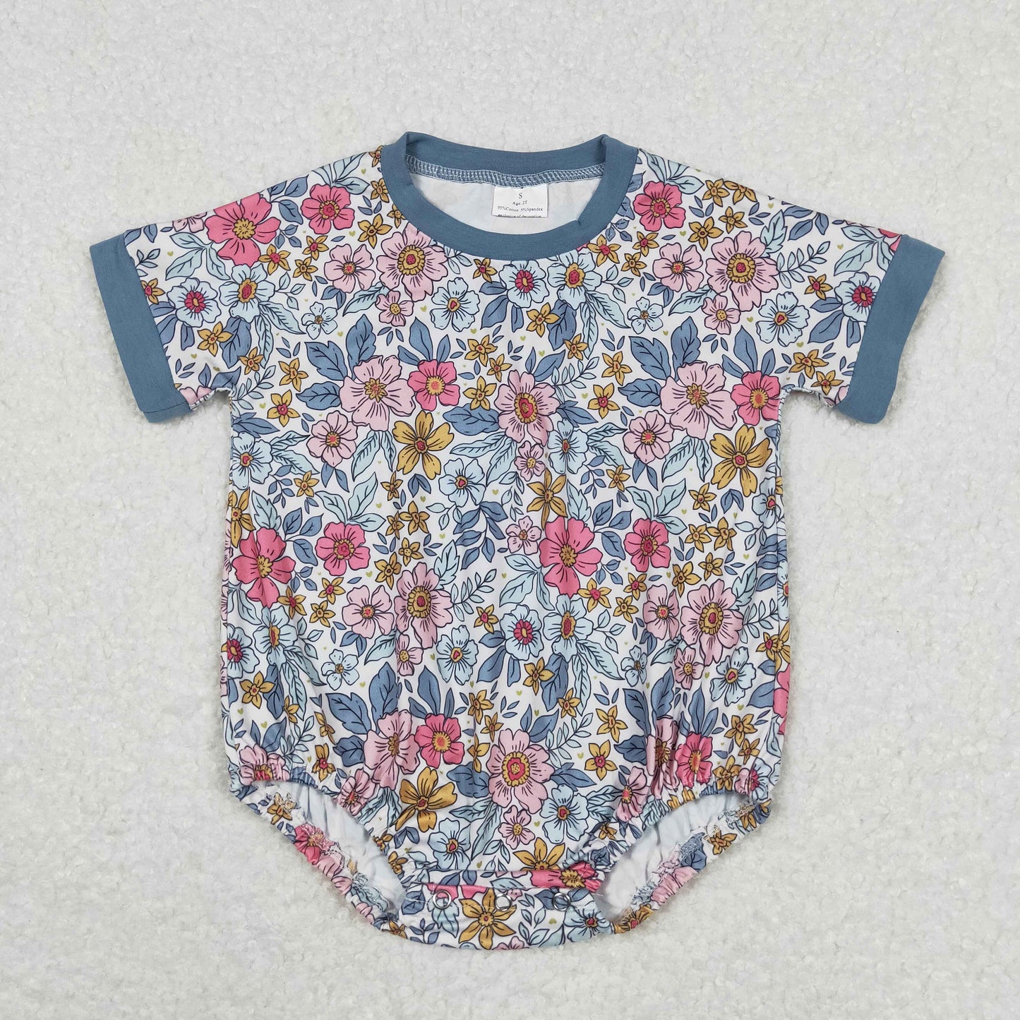 short sleeve daisy flower baby girl bodysuit