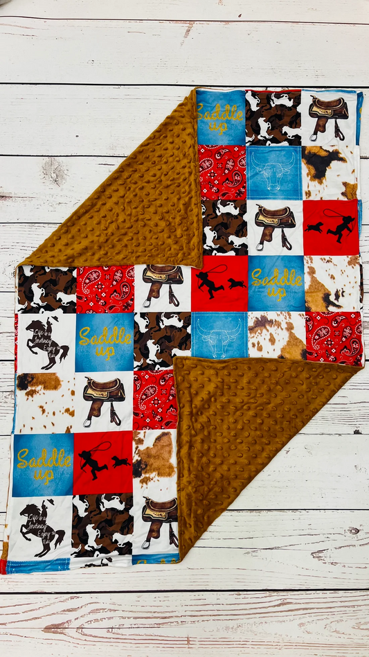 Saddle up minky blanket