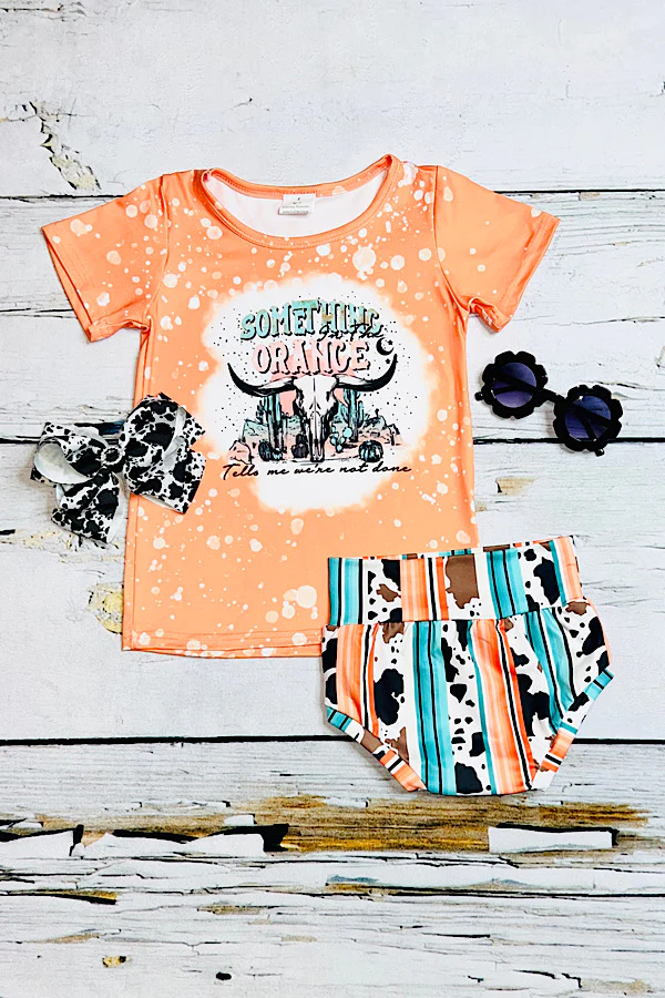 "SOMETHING IN THE ORAGE TELLS ME WE'RE NOT DONE" orange 2pc set GBO0069