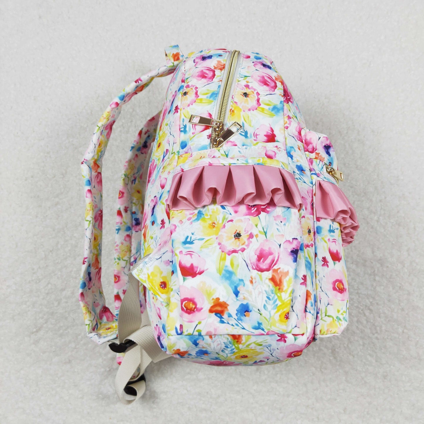 watercolor flower print bag children backpack