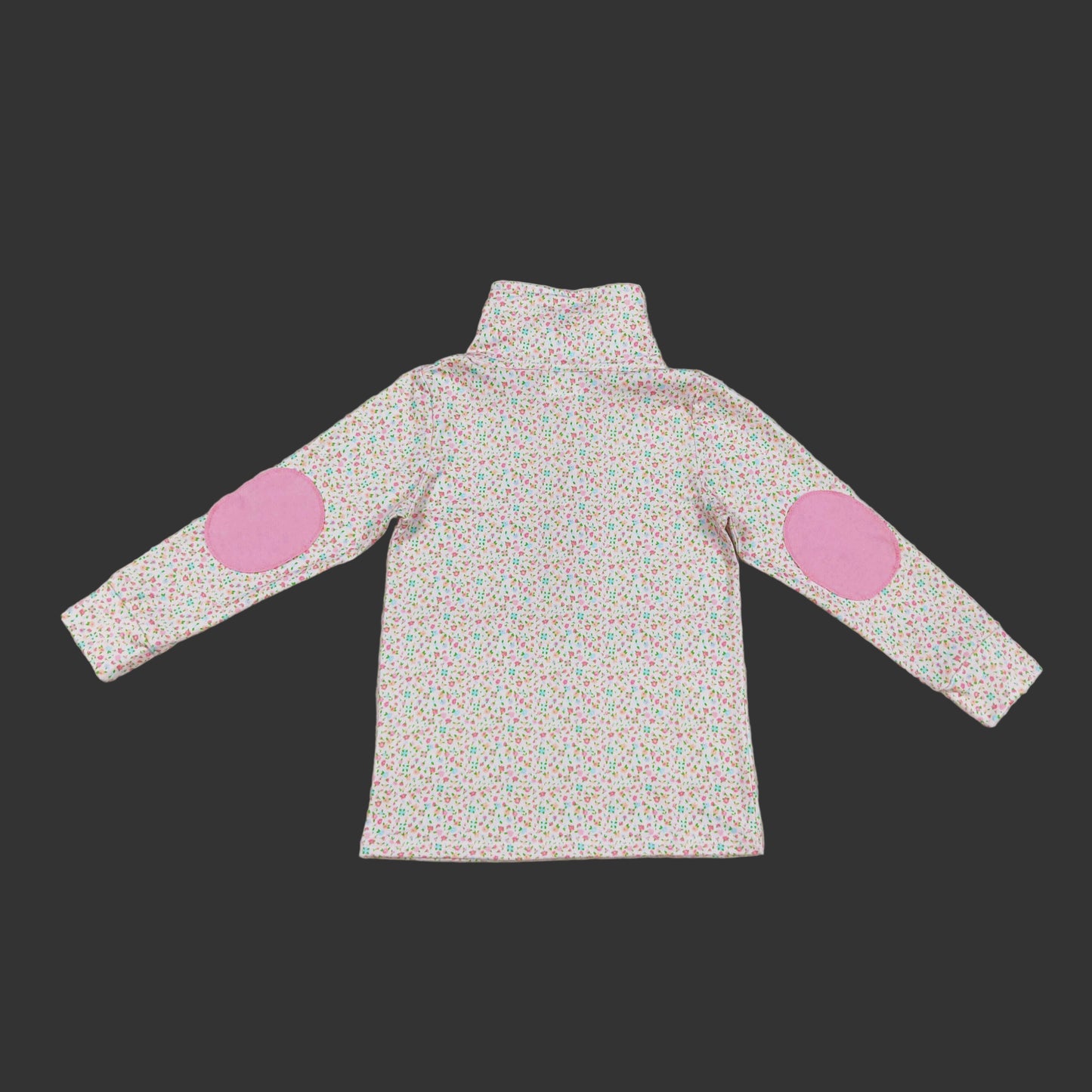 long sleeve floral zip pullover girls top