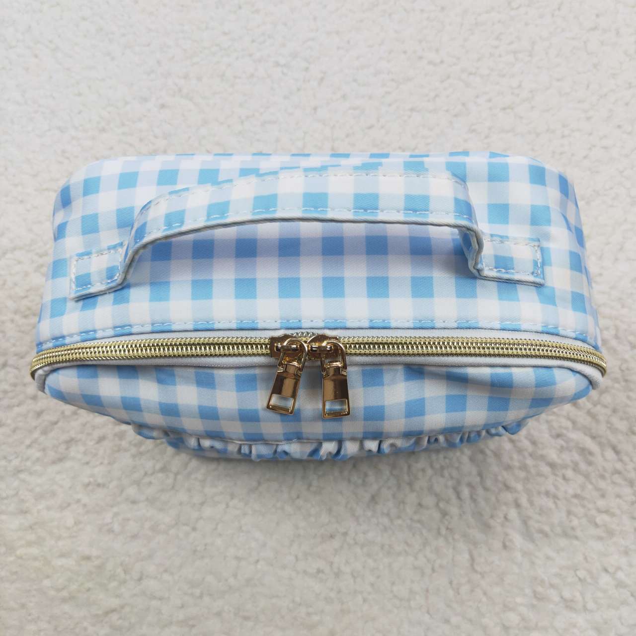 blue gingham lunch box