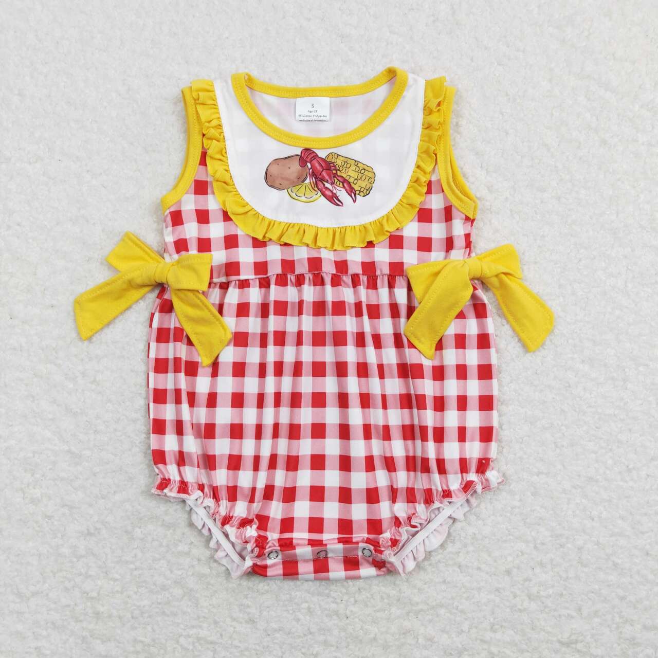 crawfish boil red plaid bow bubble