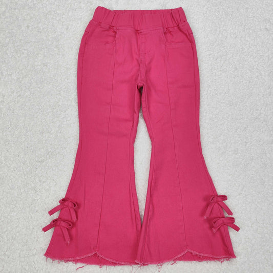solid pink girl jeans denim pants