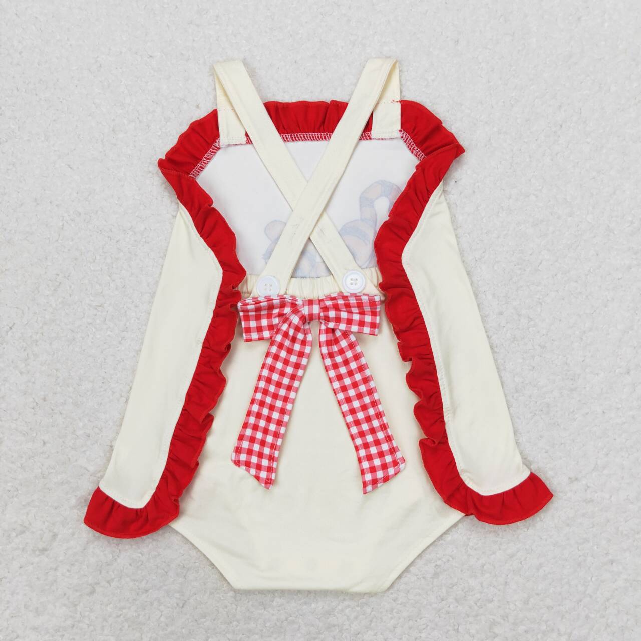 tiger bear print cross back bow bubble