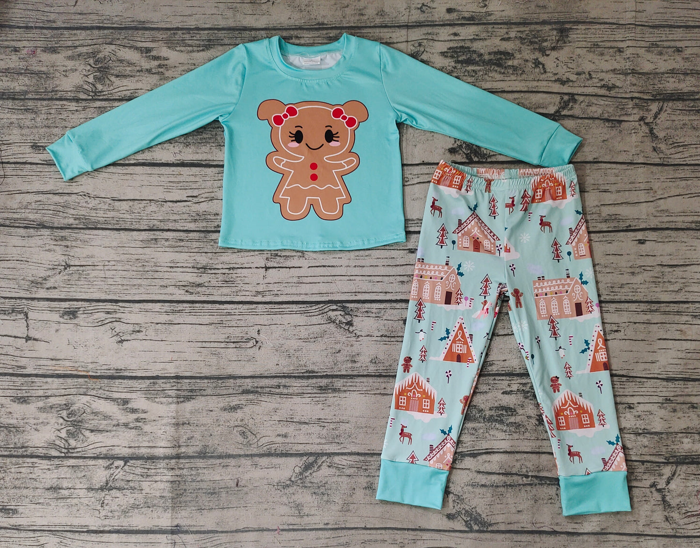 gingerbread pajama girls christmas pajama