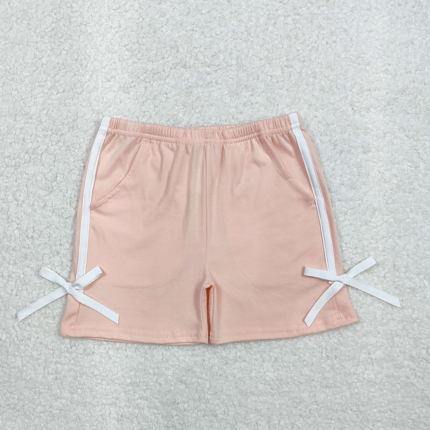 pink pocket shorts with bow