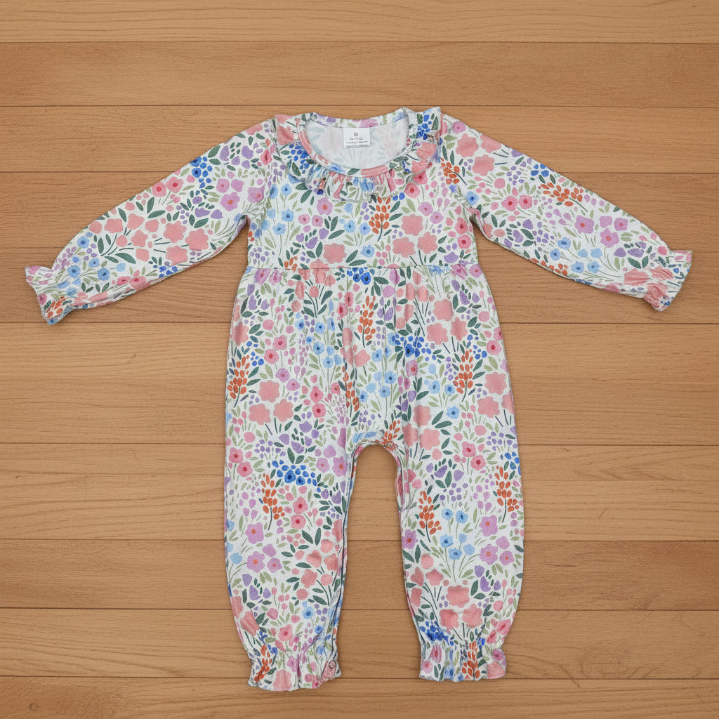 baby girl long sleeve floral romper