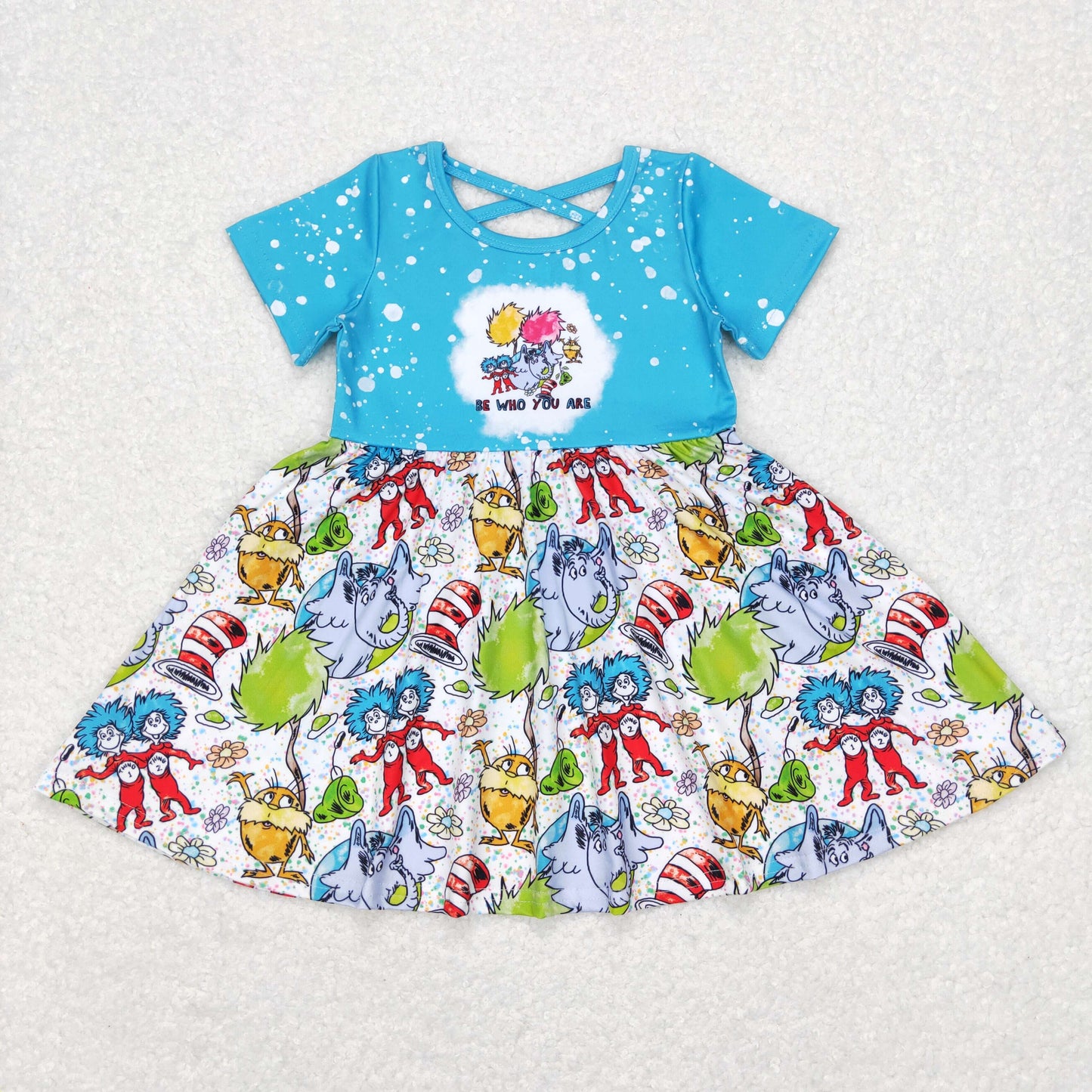 blue short sleeve dr seuss cross dress