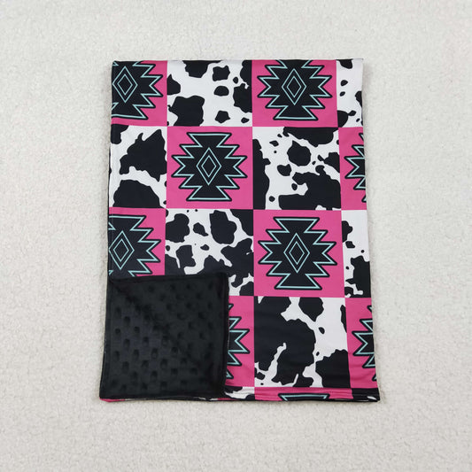 aztec cow print baby blanket