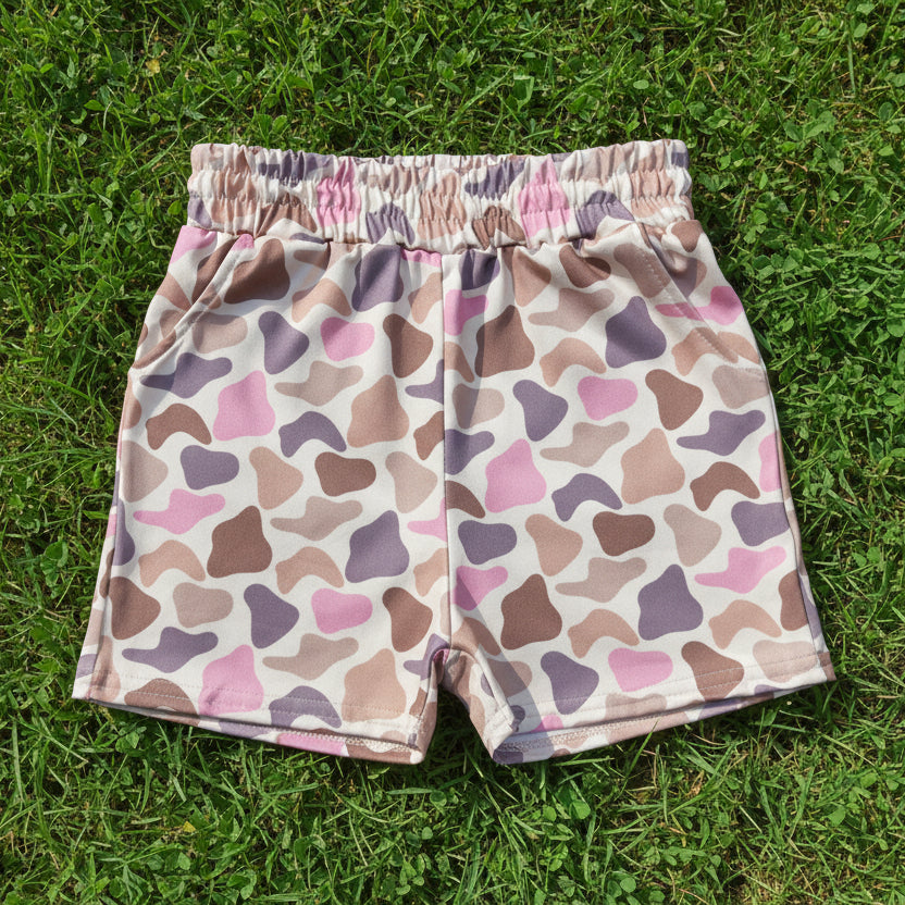 girl camo pocket shorts kids clothing