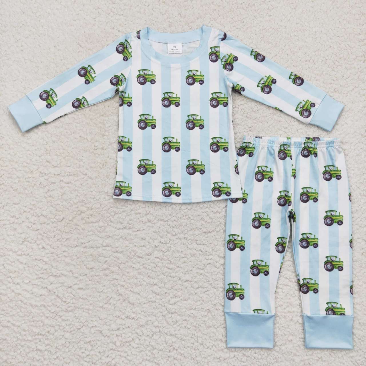 tractor print 2pieces boys pajama