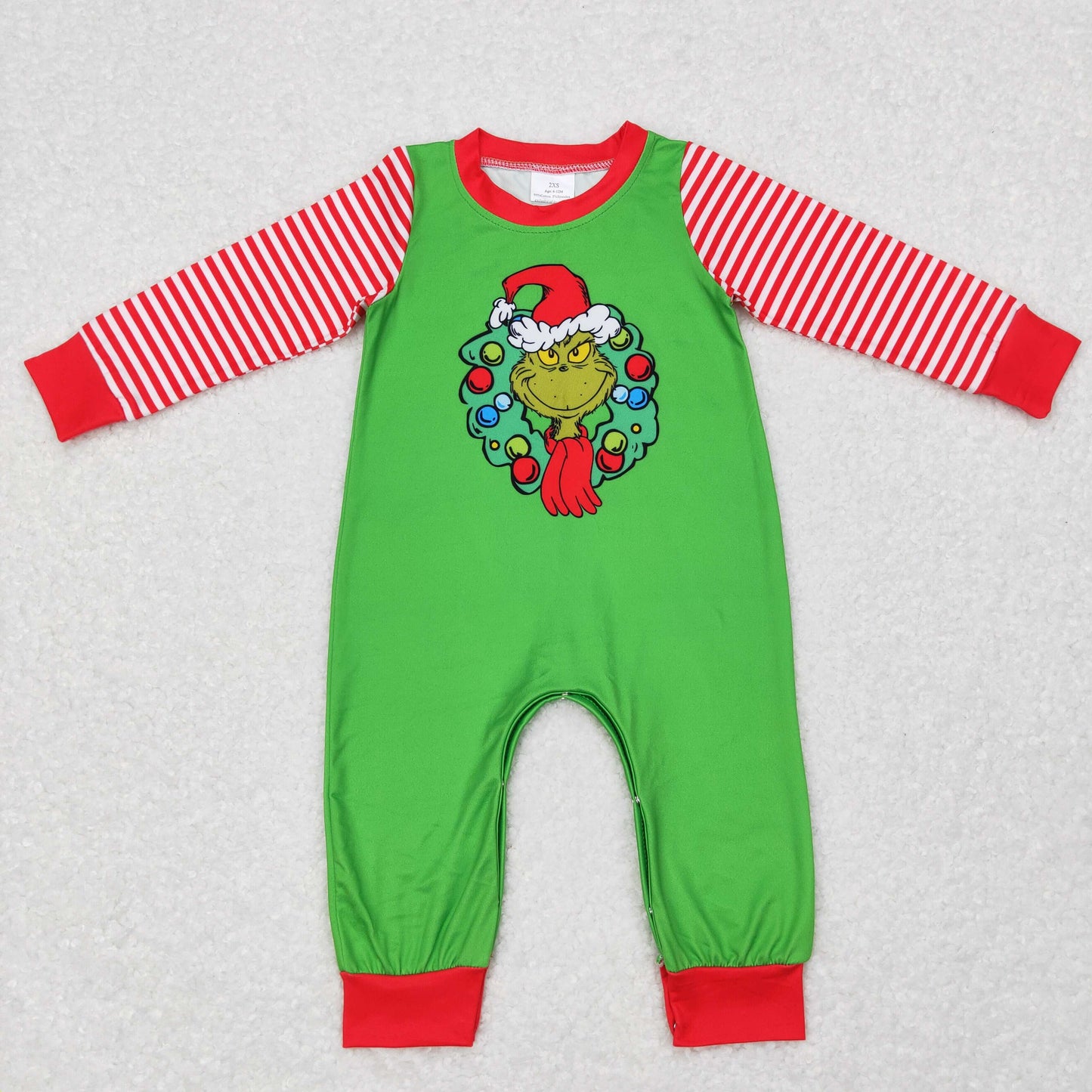 baby boy Christmas grinchey romper