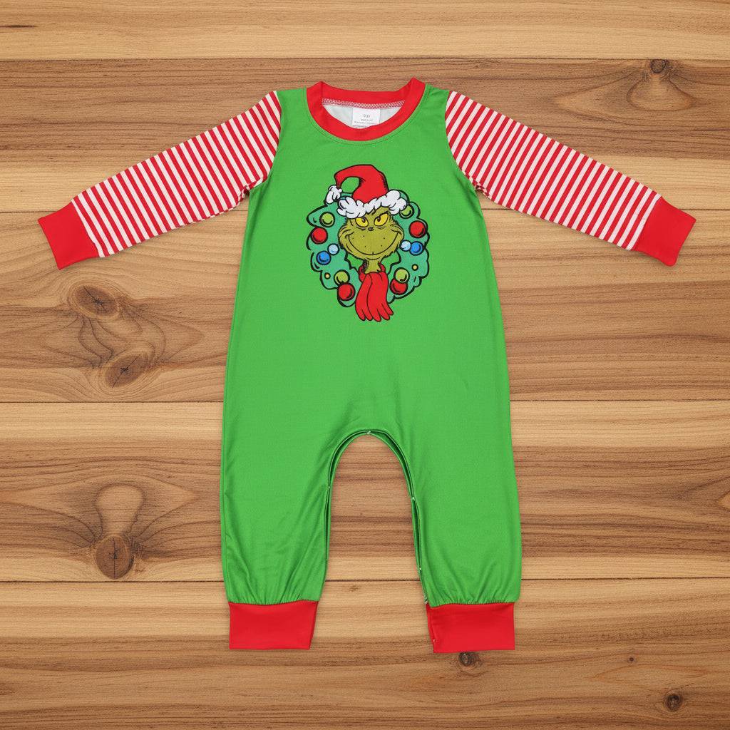 baby boy Christmas grinchey romper