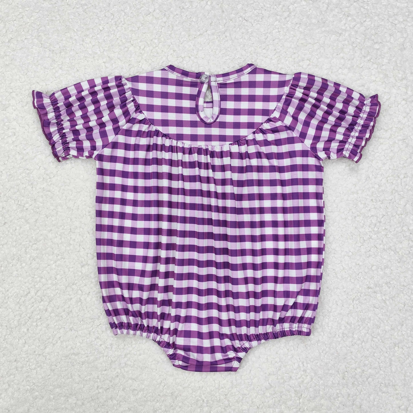 Mardi Gras embroidery purple plaid bubble