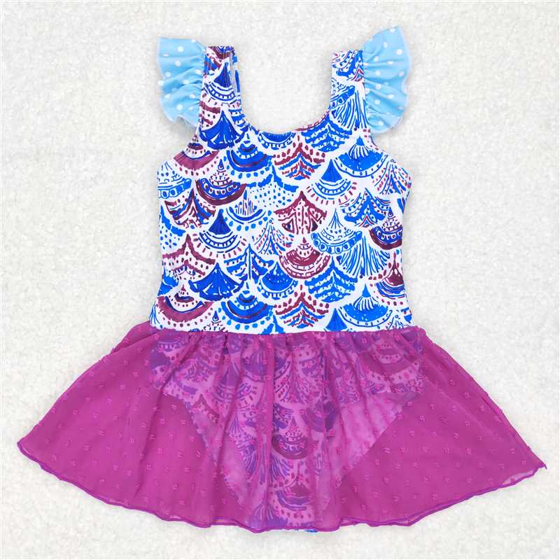 girl one piece swimsuit mermaid swimwear