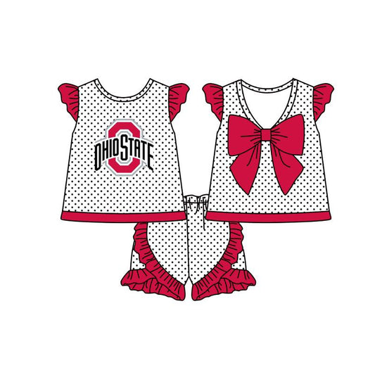 TAT 6-8 weeks MOQ 8 girl team shorts set Ohio State