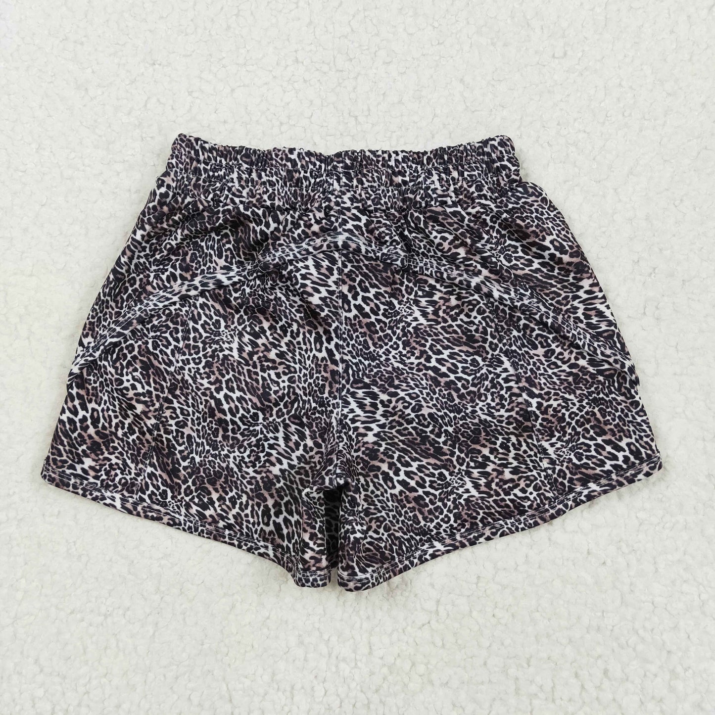 cheetah zip athletic shorts