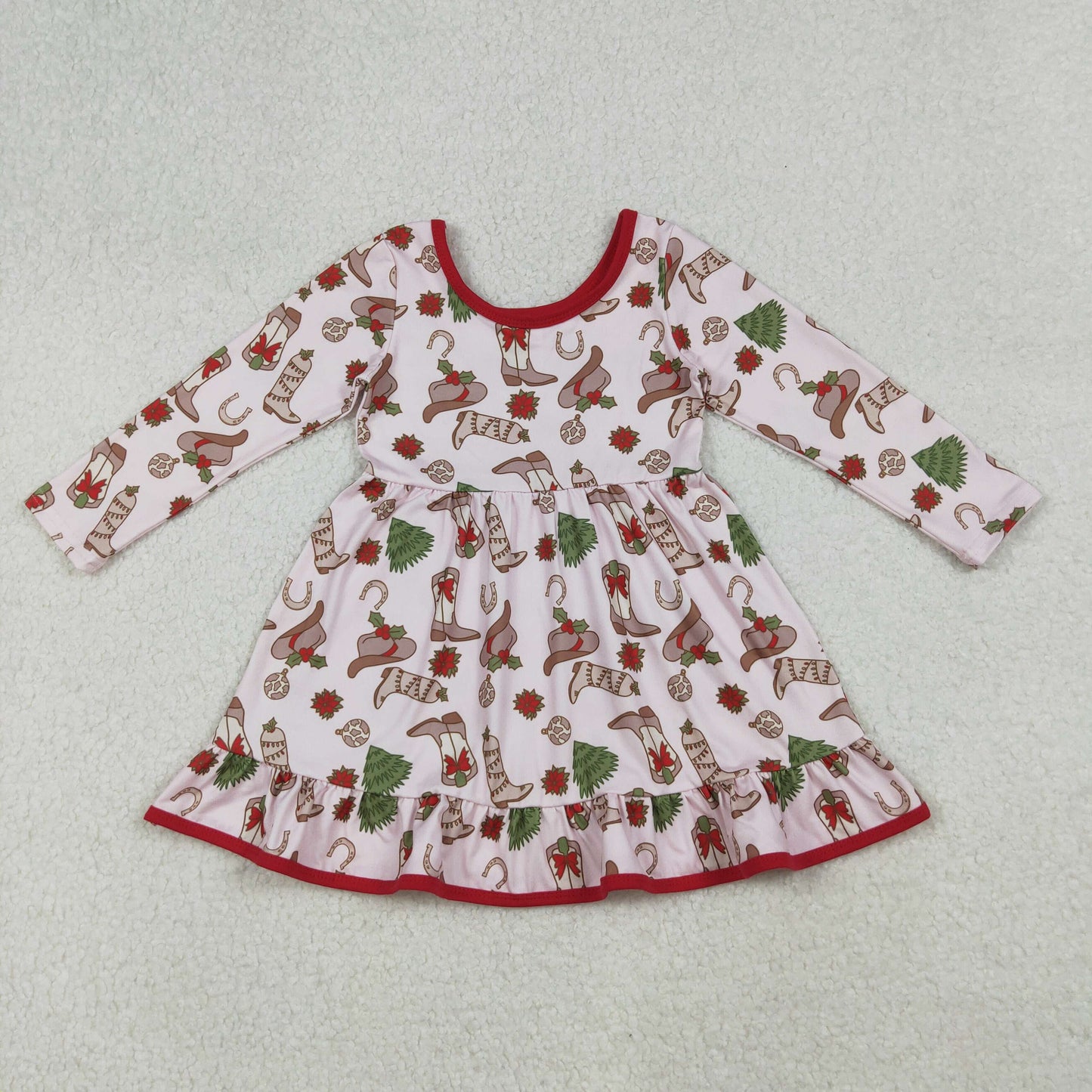 toddler girl Christmas cowgirl boots howdy twirl dress