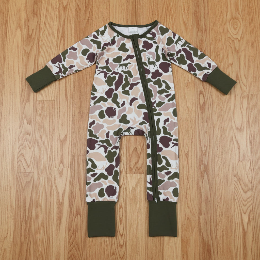 olive long sleeve camo hunting zipper sleeper