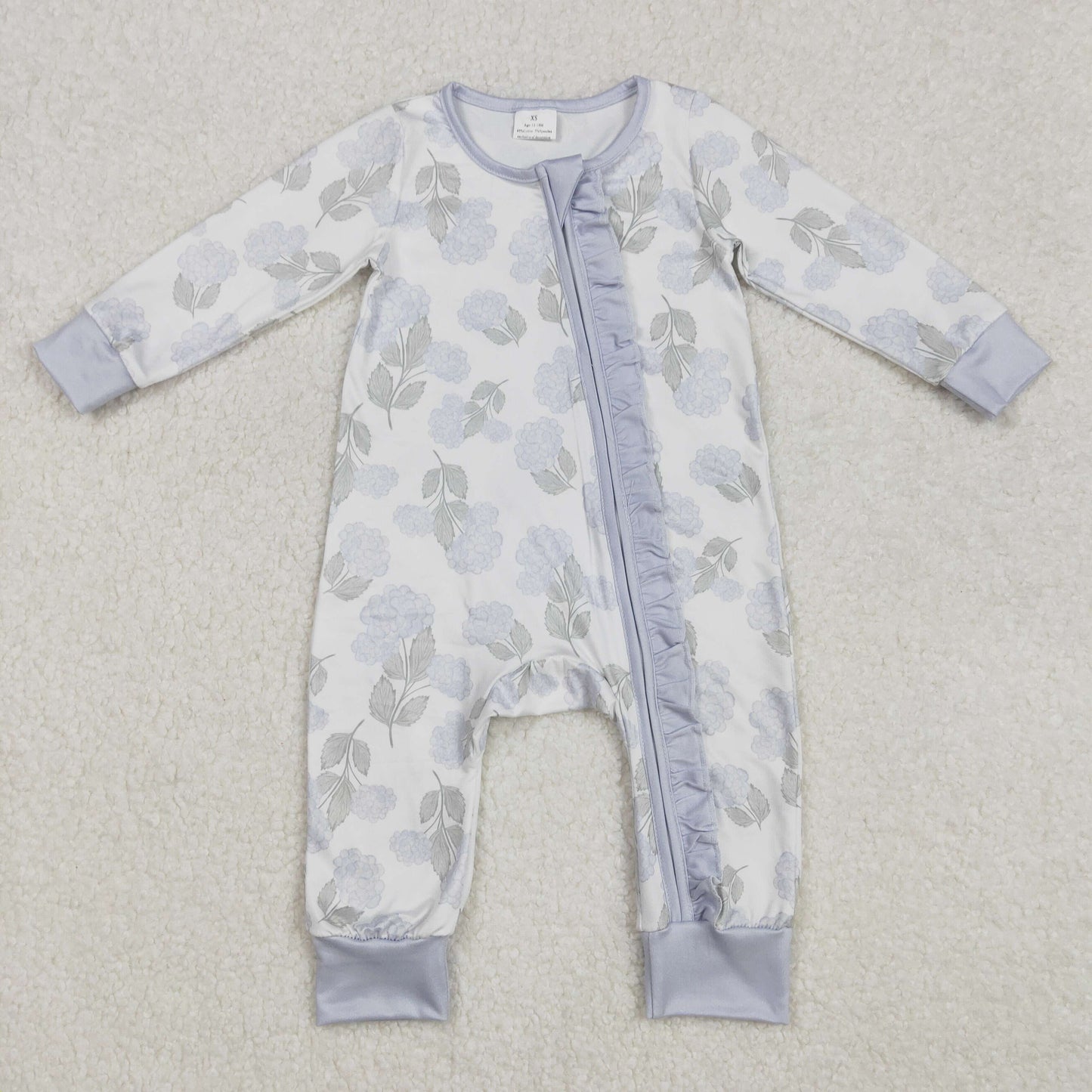 hydrangea flowers long sleeve zip sleeper