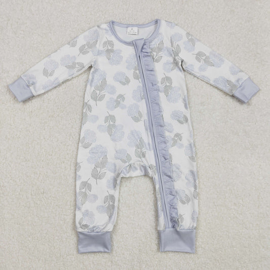 hydrangea flowers long sleeve zip sleeper
