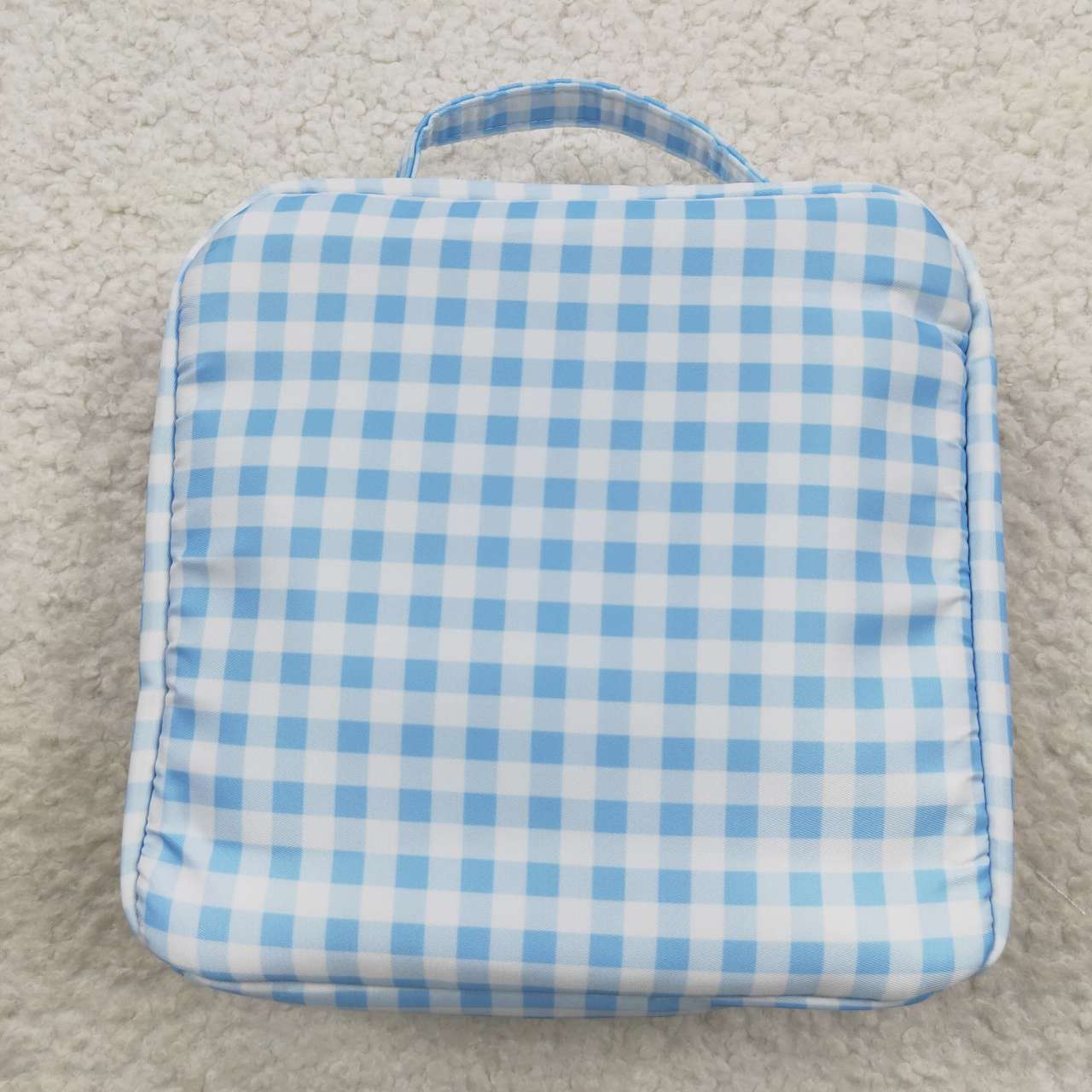 blue gingham lunch box