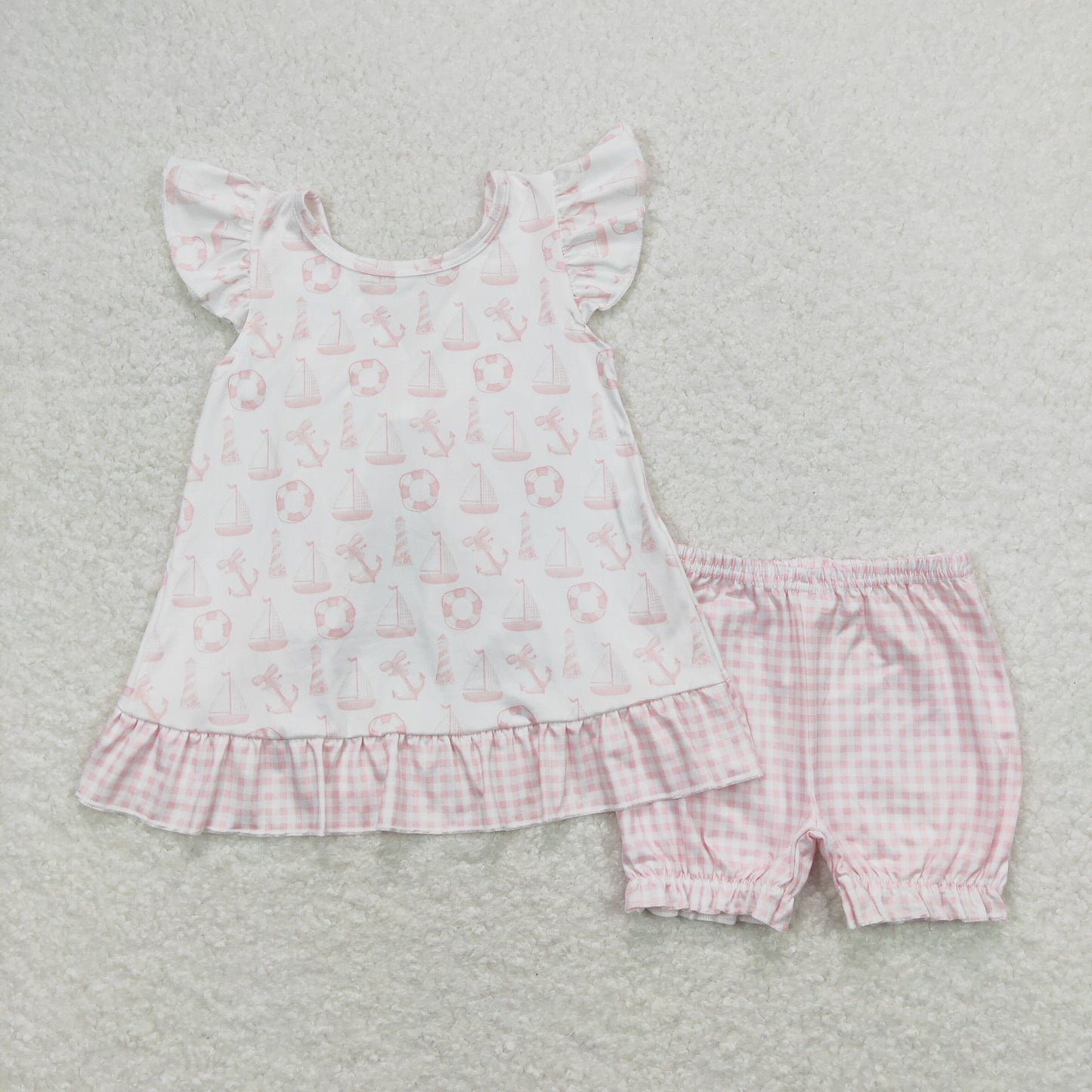 baby girl clothes pink sailboat bloomer set