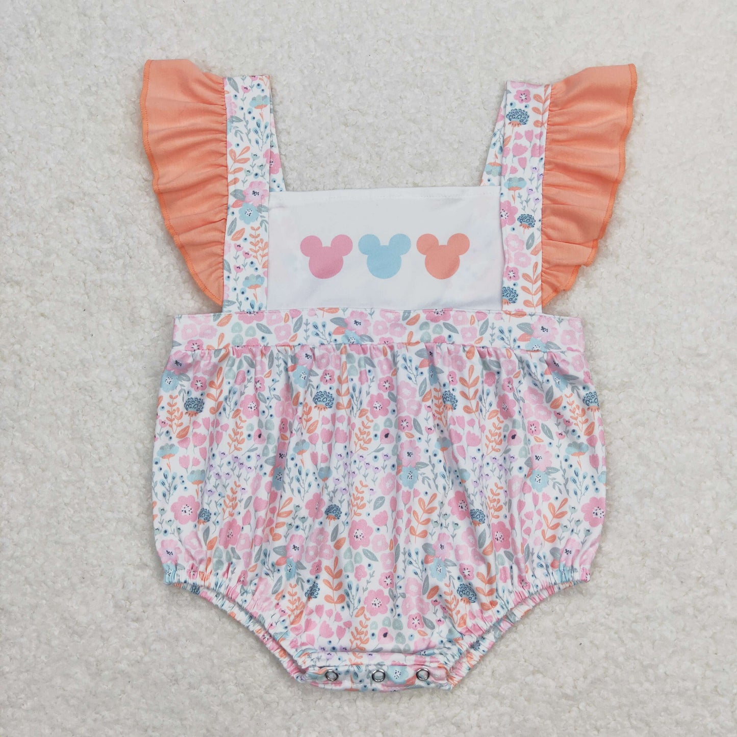 floral cartoon baby girl bodysuit