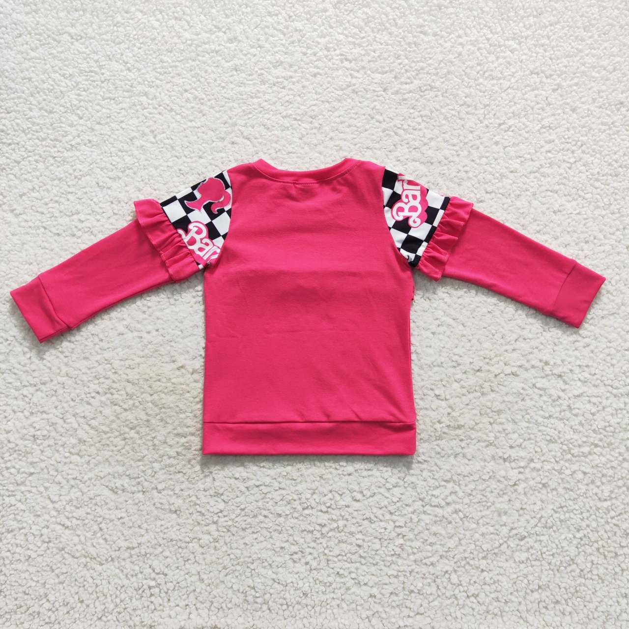 fall hot pink doll ruffle pullover