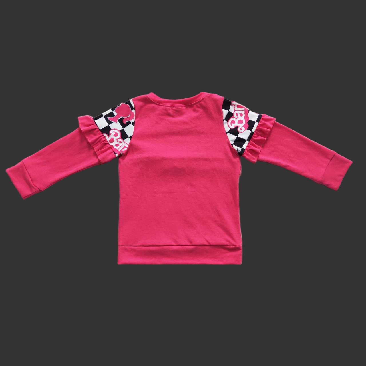 fall hot pink doll ruffle pullover