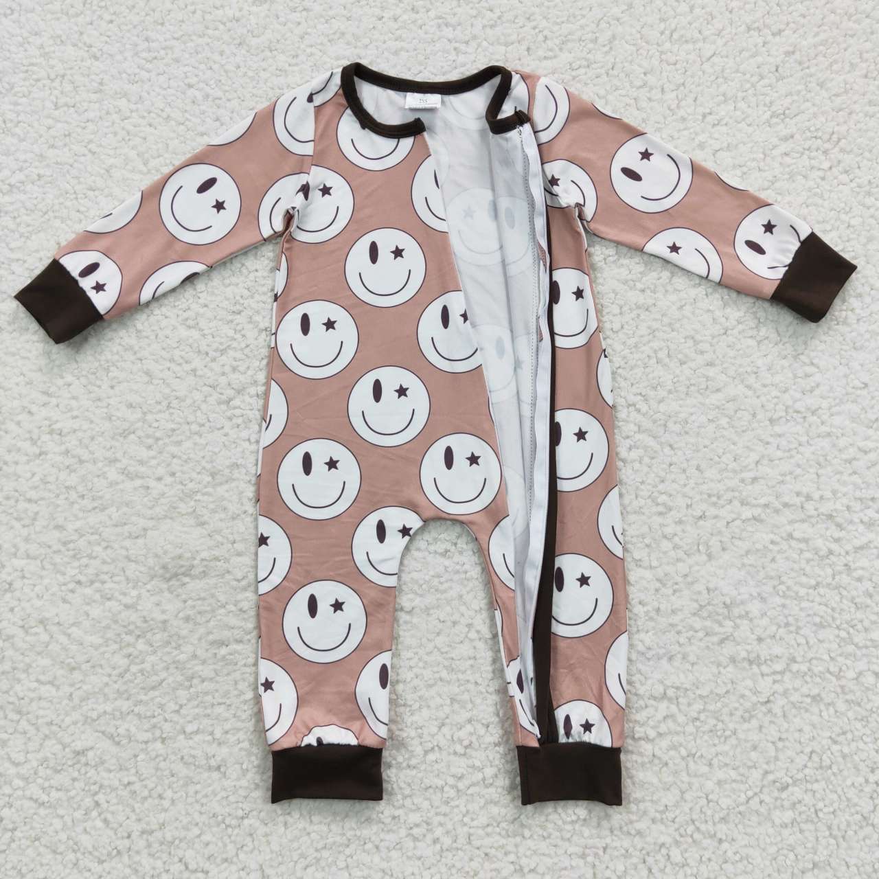 smiley romper zipper romper