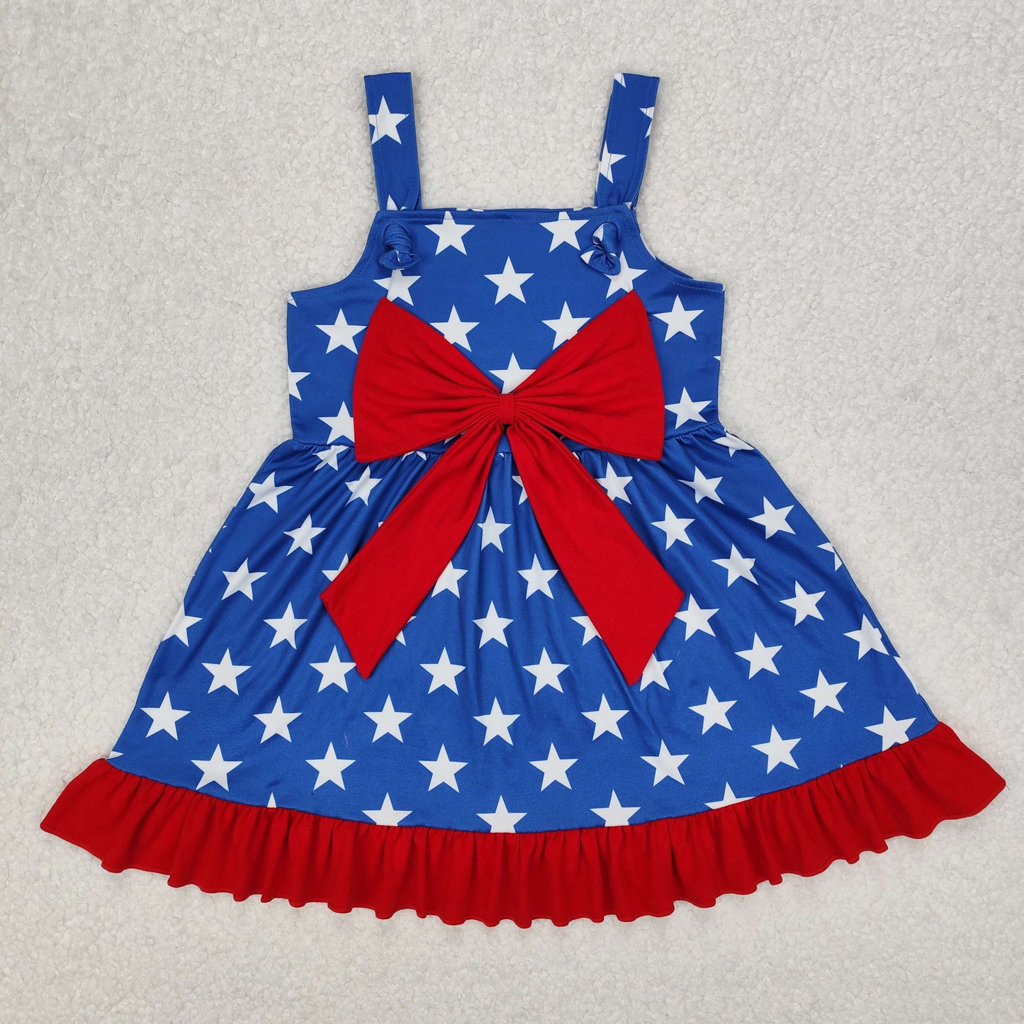 strap 4th of july star dress kids dresses