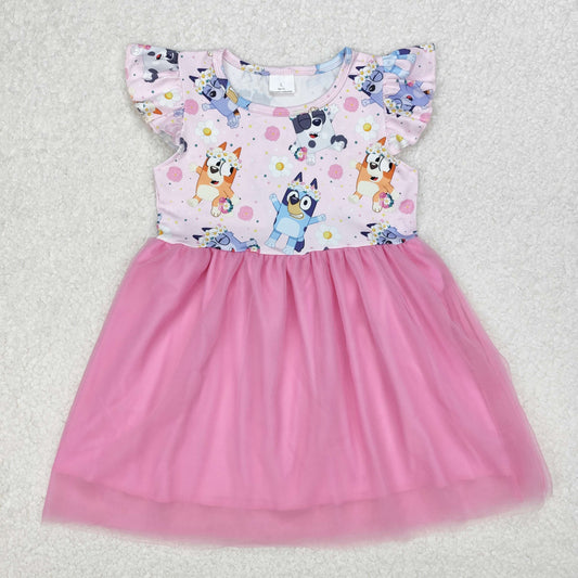 cartoon dog blu*y pink tutu dress