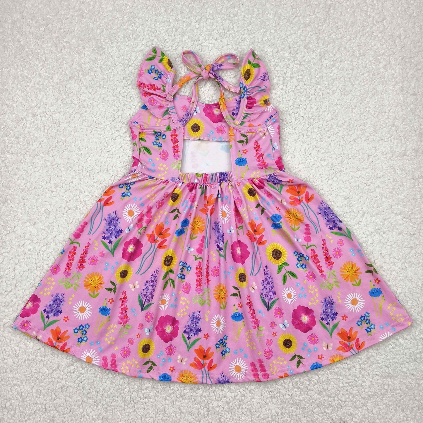 colorful backless twirl dress