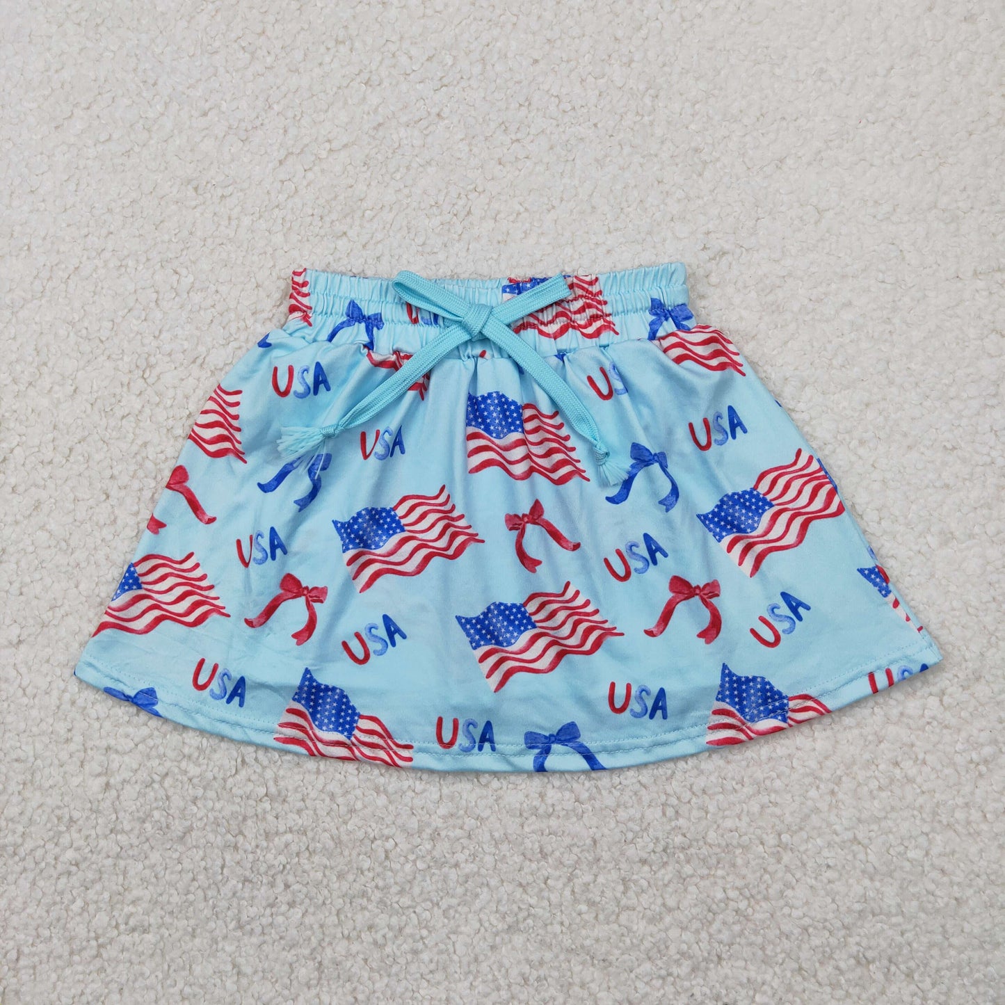 usa falg bow print skort skirt