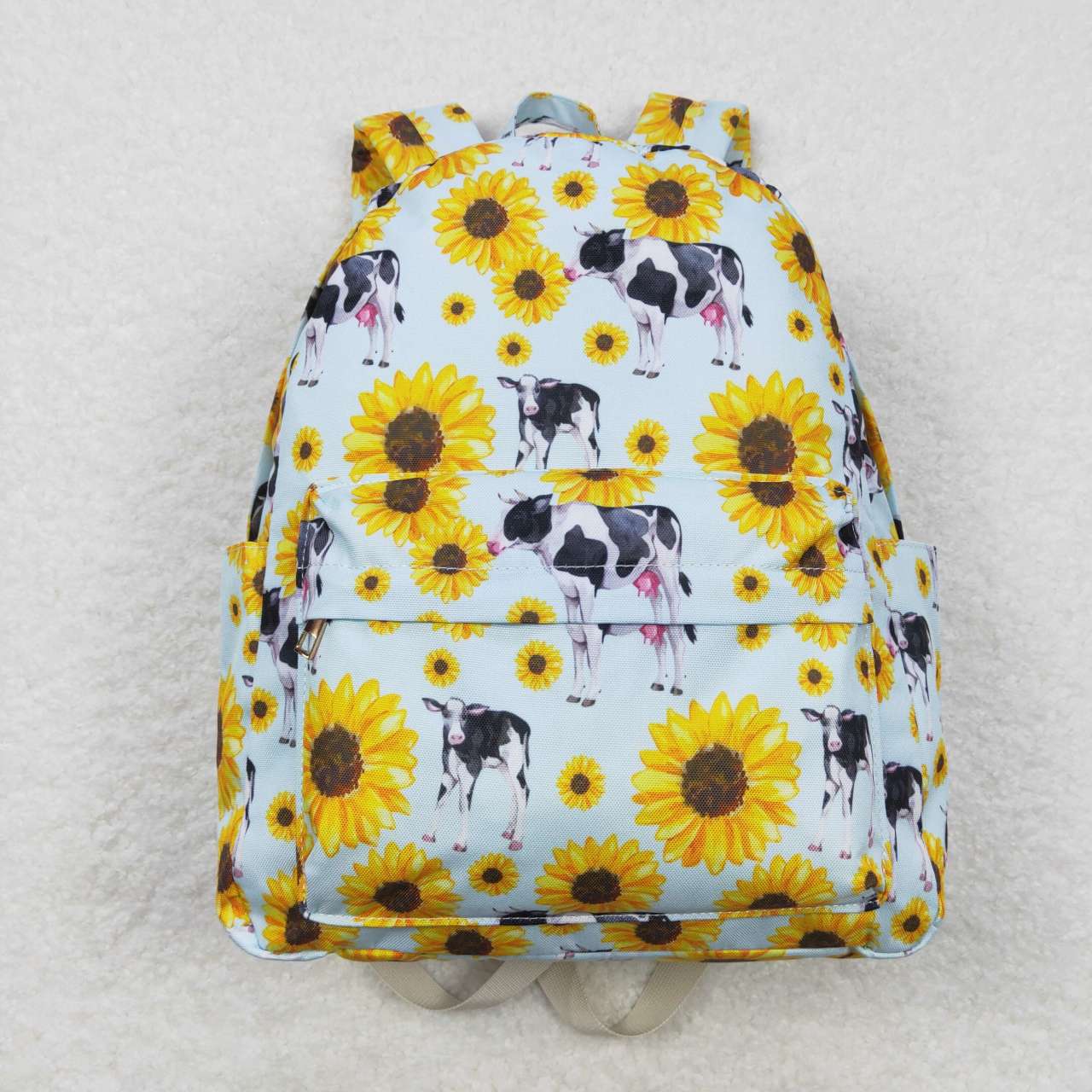 sunflower milk cow print backpack