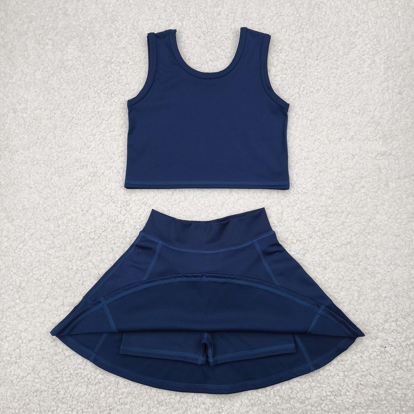 solid royal blue two pieces athletic dress set