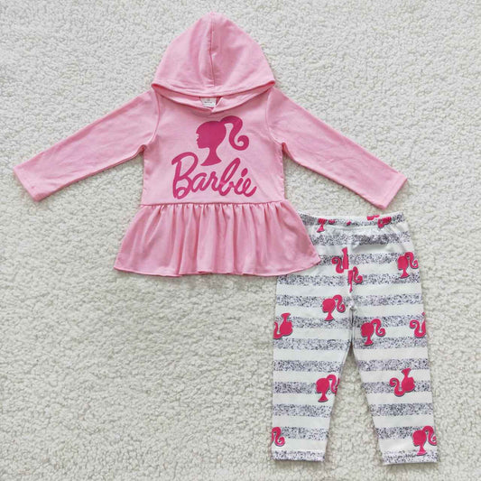 Pink barbie hoodie leggings outfit