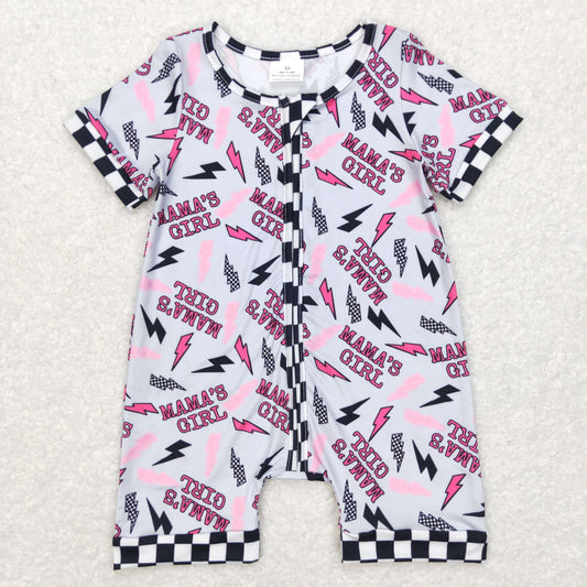 lightening mama's girl zip tee romper