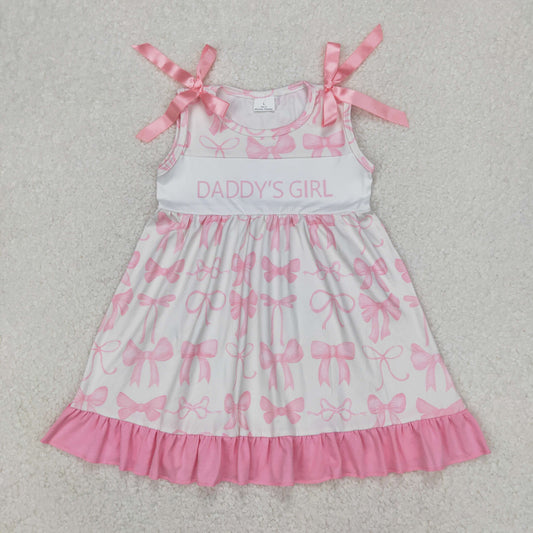 daddy's girl pink bow ruffle dress