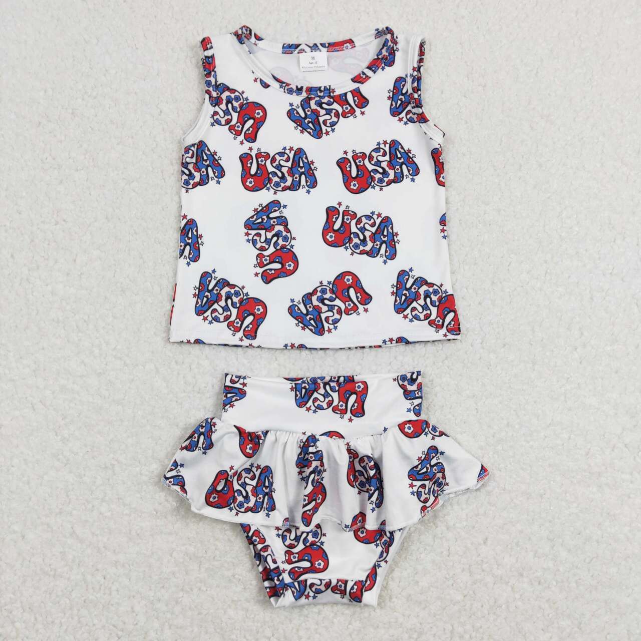 patriotic baby girl usa bummie set