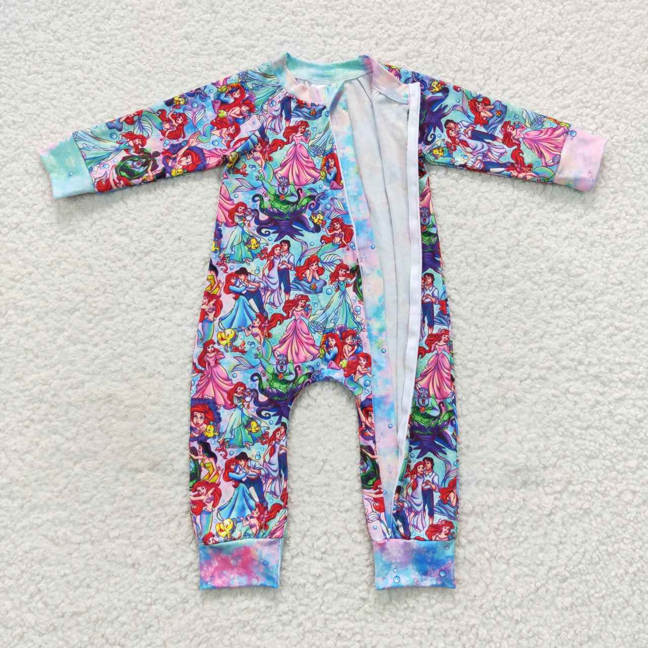 Mermaid princess PJs baby girl sleeper