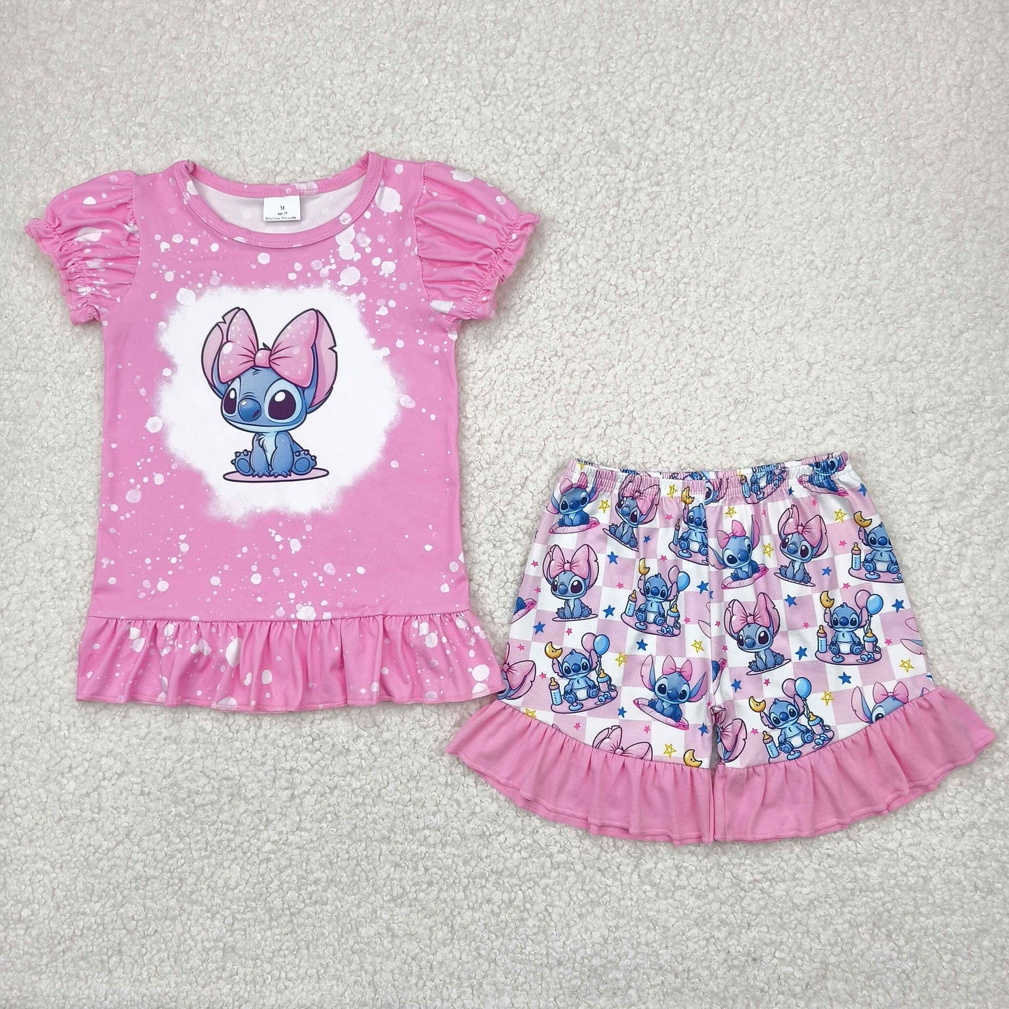 pink lilo shorts set