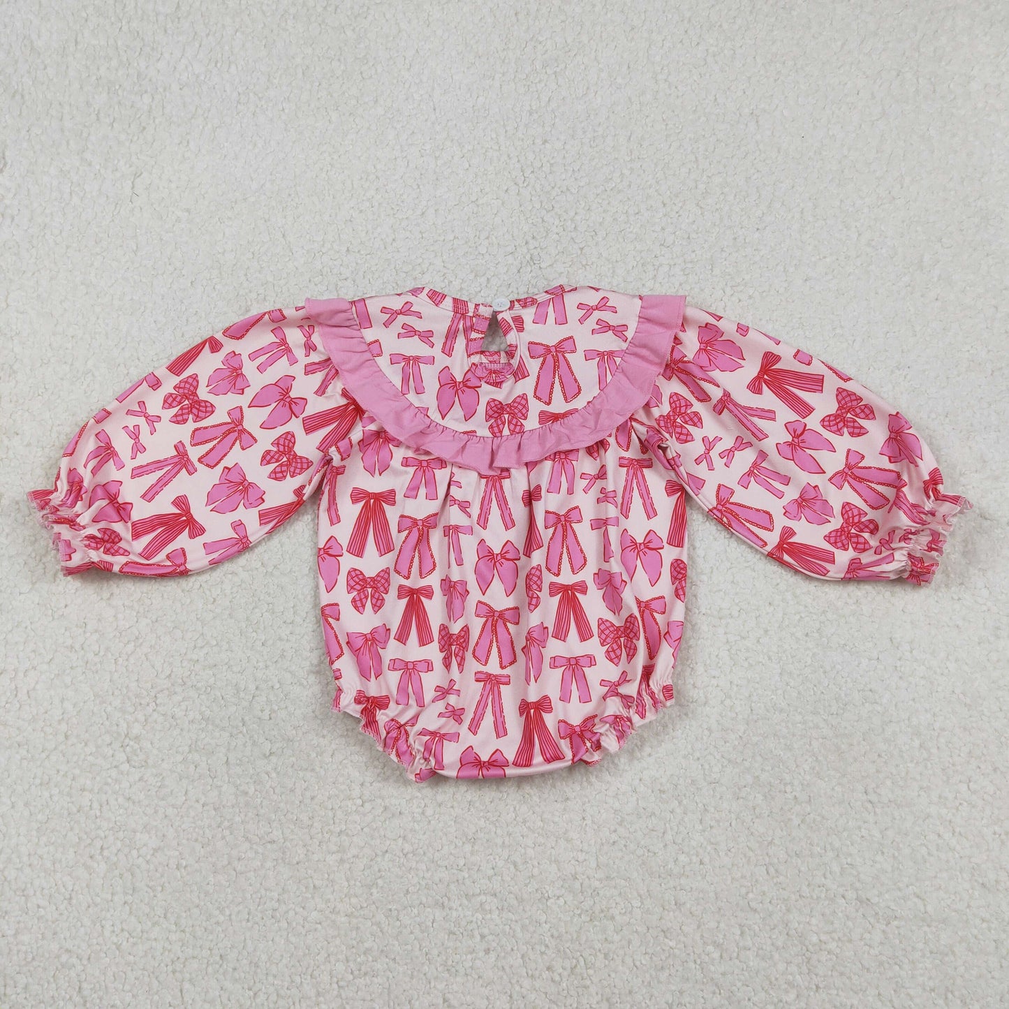 pink coquette daddy's valentine embroidery smock romper baby clothes