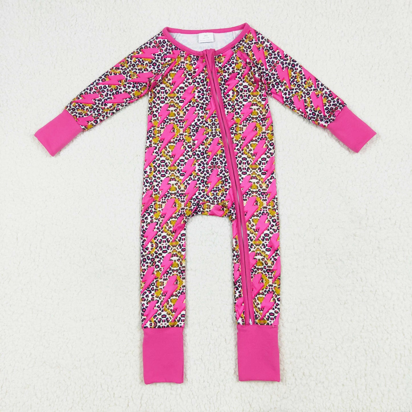 leopard lightning print zip sleeper
