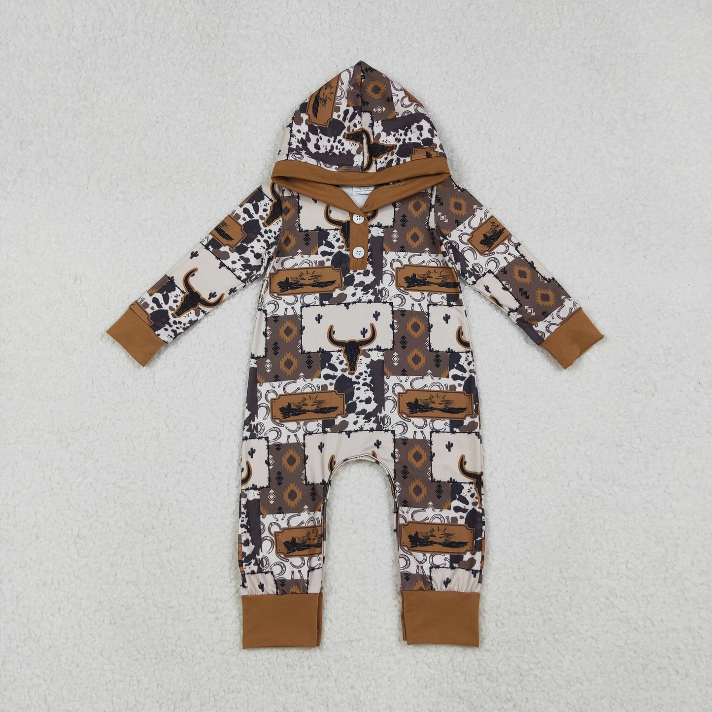 excavator saddle up cowboy hoodie romper